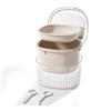 XMIRAKLIX Porta Dentiera Custodia Apparecchio Denti con Specchio Spazzola Cestello | Scatola in PP 8,3 x 8,3 x 6,5 cm per bite retainer e protesi con cestello estraibile e vano accessori