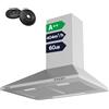 CIARRA CBCS6201 Cappa Aspirante 60 cm Classe A++ 60dB 404m³/h Argento
