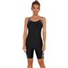 Odizli Costume da bagno da donna con gamba, estivo, senza maniche, push up, per lo sport, in neoprene, con coppe, nero/giallo, XL