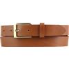 BELTINGER Cintura da uomo in pelle bovina pieno fiore con fibbia dorata 3 cm | Cintura da abito da uomo 30mm | Cintura chino con fibbia dorata | Tabac 95cm