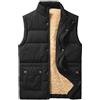 Xnova Gilet in Pile da Uomo Casual Caldo Giacca Senza Maniche Antivento Colletto Rialzato Giubbotto Smanicato Termico Cappotto Imbottito