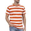 COSAVOROCK T-Shirt Uomo a Righe Larghe in Cotone a Manica Corta Girocollo