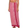 Pachamama Pareo da donna 100% cotone stampato a mano piastrelle modello fresco estate spiaggia copertura pareo avvolgente gonna 180 x 110 cm, rosa, Taglia unica