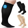 Ledeak Calzini per Diabetici Extra Larghi, Non Legante Calzini Neuropatia, Calze Diabetici per Uomo Donna Piedi Gonfi, 2 Paia (3XL, Nero+Colore della Pelle)
