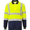 Portwest - Polo Bicolore maniche lunghe Hi-Vis 4XL/Giallo/Navy