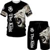 lFTEGUFKXS Lion Tiger and Wolf Animals - Set di magliette e pantaloncini, pantaloncini estivi, da uomo, Lion King, S13, XL