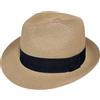 Wildarms Cappello da donna in paglia Fedora stile Panama, cappello estivo da sole con fascia nera, cappello da spiaggia leggero e traspirante