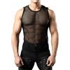Generico Maglia a Rete Uomo Senza Maniche, Sexy Trasparente, Gilet per Esercizio, Maglia Muscolare a Tela Aperta, Ideale Come Strato Intimo o Top Singolo