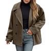 Luadnysin Trench Corto Trench Corto Donna Caban Donna Giacca Primaverile Giacchetto Blu Giacche Primavera Parka Giubbino Elegante Antivento Oversize Pelliccia Corta Cappotto Cammello 3Xl Nero Capispalla