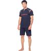 Lotto Pigiama Uomo Estivo in Fresco Cotone Jersey Misure comode conformate 56-58-60 Manica Corta 1192/C (IT, Numero, 56, Plus, Regular, Blu)