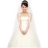 DELORIGIN Velo da sposa a 1 livello, bordo in pizzo ricamato, con bordo floreale ricamato, velo da sposa, abito da donna, matrimonio in chiesa, bianco, 2500x1440mm
