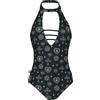 Gothicana by EMP Donna Costume da Bagno Nero a Collo Alto con Chiusura a Clip