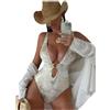 ZC8bdbd Costume intero da donna con scollo a V profondo e scollo a V, monokini con lacci sul retro