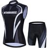 Mydawan Completo Ciclismo Uomo Abbigliamento Bici MTB Estivo Maglia Ciclista,Maglietta Bicicletta Senza Maniche Gilet e Pantaloncini Shorts Bike con 19D Gel Imbottiti,Tuta da Ciclo Asciugatura Rapida|14,4XL