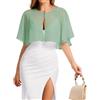 Bbonlinedress Sciall in chiffon da donna, bolero elegante per l'estate, scialle morbido, per matrimoni, per abiti, verde chiaro, Taglia unica