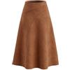 heekpek Gonna Midi Donna Autunno Invernale Vita Alta Elegante,Marrone scuro,XXL