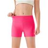 Haloumoning, Pantaloncini atletici da ragazza, a vita alta, per yoga, danza, bici da ciclista, comodi, per ginnastica, 5-14 anni, Rosso rosato, 11-12 Anni
