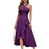 Bbonlinedress Halter Cocktail Donne Abiti Prom Formale Matrimonio Damigella D'Onore Abito Increspato Maxi Hi-Lo Sera Party 2025 Vestito