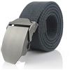 Supertool - Cintura in tela con fibbia automatica in metallo, regolabile, stile militare, per uomo, per attività all'aperto, escursionismo, abbigliamento da lavoro - 130 cm, grigio scuro