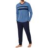 Marvmys Pigiama Uomo Lungo Cotone Autunno Inverno Set 2 Pezzi Homewear