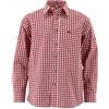 OS Trachten Lafoa - Camicia da bambino a maniche lunghe con colletto, Rosso intermedio, 110/116 cm