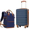 COOLIFE Valigia Bagaglio a Mano 55x35x20, Zaino Bagaglio a Mano 40x30x20 | Valigia Ryanair per Viaggi Brevi, Leggera in ABS+PC, Lucchetto TSA, Cerniera YKK, Maniglia Telescopica, Ruote Girevoli a 360°