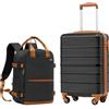 COOLIFE Valigia Bagaglio a Mano 55x35x20, Zaino Bagaglio a Mano 40x30x20 | Valigia Ryanair per Viaggi Brevi, Leggera in ABS+PC, Lucchetto TSA, Cerniera YKK, Maniglia Telescopica, Ruote Girevoli a 360°