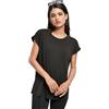 Urban Classics Ladies Extended Shoulder Tee Donna T-Shirt Nero Largo