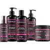 Kerargan - Set Ultra Riparatore Shampoo, Balsamo, Maschera, Siero & Leave-In alla Cheratina - Rinnova & Protegge Capelli Danneggiati - Senza Solfati, OGM, Silicone - 3x500 ml + 100 ml + 350 ml