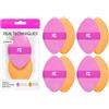 Real Techniques Miracle - Sbuffo per cipria 2 in 1, double-face, fascia elastica reversibile, spugna di precisione per trucco e cipria, per prodotti liquidi, in crema e in polvere, 4 pezzi
