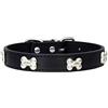 Mdurian Collare per Cani in Vera Pelle con Borchie in Osso di Metallo Collari Regolabili sicuri e Comodi per Cani di Taglia Media, (M, Nero)