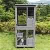 X-ZONE PET Casetta per gatti in legno per interni ed esterni, grande gabbia per gatti su ruote, gabbia Catio con striscia di legno rinforzata, tetto impermeabile