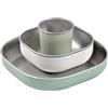 Béaba BEABA, Set Svezzamento Per La Pappa, Acciaio Inox, 3 Pezzi, Bicchiere + 2 Piatti, Lavabile In Microonde, Lavastoviglie, Robusto, Leggero, Infrangibile, Antiscivolo Coperchio In Silicone, Verde Salvia