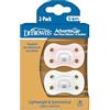 Dr. Brown's Advantage - Ciuccio in silicone, completamente simmetrico, confezione da 2, senza BPA, colore: rosa/menta