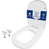 HYDRO HOME Copriwater Compatibile con I.LIFE A Ideal Standard, Sedile WC Slim in Duroplast Termoindurente Bianco, Soft Close, Cerniere Regolabili con Fissaggio dall'Alto (CHIUSURA AMMORTIZZATA)