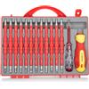 Mulcort Set di cacciaviti isolati da 500 V, 12 pezzi, con doppia estremità e impugnatura antiscivolo, set di cacciaviti professionali all-in-one di alta qualità con matita di prova