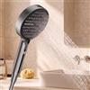 Bostar Soffione doccia ad alta pressione con display digitale di temperatura, soffione doccia con 4 modalità e funzione pistola pulente, manico reversibile in ABS per bagno (grigio scuro)