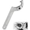 BJHYIZ Chiave a gancio regolabile 210 mm, 32 - 76 mm, chiave a gancio C con coni, in acciaio al carbonio ad alto tenone, chiave per ammortizzatore, contatore acqua moto (testa quadrupale)