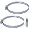 SKIR'CO (2 pezzi) Fascette stringitubo regolabili 130-150 mm, fascette stringitubo in acciaio zincato DIN 3017, fascette stringitubi, diametro regolabile