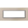 CILIA Placca 4/6 Moduli In Vetro TEMPERATO Compatibile MATIX E Supporto 504 506 Vari 4 Colori Disponibili Adatto per ristrutturazioni domestiche e industriali ecc (Oro Champagne, 6 Moduli)