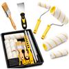 ZJTAPE Set di 6 rulli per pittura professionale, 5 rulli da pittore grandi (larghezza 23 cm), set da pittura, asta telescopica da agganciare, accessori per pittore (giallo, 26 x 20 x 5)