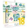 Janod - Pennarello magico - Attività manuale per bambini che non sporca Tema Fattoria - Kit per attività creative - Da ripetere all'infinito - Dai 18 mesi