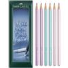 Faber-Castell Sparkle - Matita triangolare in grafite, mina di grado B, busta, confezione regalo da 6 matite, fusti color viola brillante, blu oceano e rosa