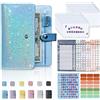 wetoowin Budget Binder, Cash Envelopes for Budgeting, Money Organizer for Cash, Budget Binder with Cash Envelopes, 6 anelli Money Saving Binder (blu)