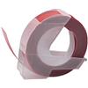 vhbw Cassetta nastro per goffratura 3D compatibile con Dymo 15447, 1535, 1540, 1550, 1570, 1575 etichettatrice 3m x 9 mm bianco su rosso