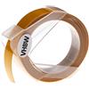 vhbw Cassetta nastro per goffratura 3D compatibile con Dymo Rhino M1011 etichettatrice 3m x 12 mm bianco su giallo scuro