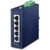 PLANET Switch di rete PLANET 10/100/1000T 802.3at PoE + Non gestito Gigabit Ethernet [10/100/1000] Supporto Power over [PoE] Blu (IP30 Compact size 4-Port - 1-Port +, Warranty [IGS-504PT]