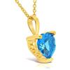 Planetys - Collana con Pendente da Donna in Oro Giallo 9K (375/1000) con Topazio Blu Svizzero Naturale - Lunghezza 42-45 cm