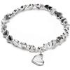 VLNET® | Vestopazzo bracciale elastico con cuori | cuoricini | placcato in argento | taglia unica | lavorazione artigianale | idea regalo (cuore charms)