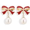 choice of all Bow Earrings for Women Trendy Gold Pearl Drop Dangle Earrings Bowknot Stud Wedding Party Daily Jewelry Accessory Gifts for Her